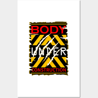 Body under construction patch design Posters and Art